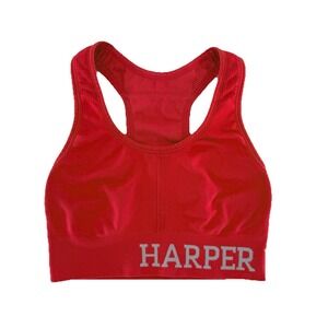 Harper Wilde Women's Red Racerback Sports‎ Bra Size XS Spellout